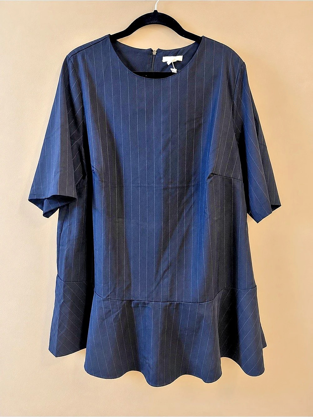 Pinstripe Mini Dress in Blue Like New